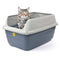 Jumbo Open Cat Litter Tray High Sided Rim Pan Deep Grey Toilet Box Catcentre®