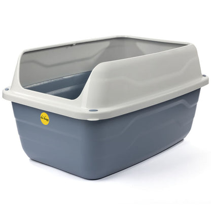 Jumbo Open Cat Litter Tray High Sided Rim Pan Deep Grey Toilet Box Catcentre®