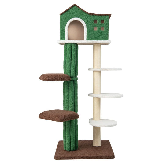 7-Tier Modern Cat Tree Tower with Sisal Scratching Posts