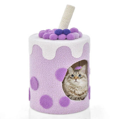 Bubble Tea Cat Tree Tower with Scratching Post