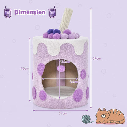 Bubble Tea Cat Tree Tower with Scratching Post