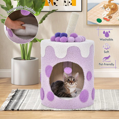 Bubble Tea Cat Tree Tower with Scratching Post