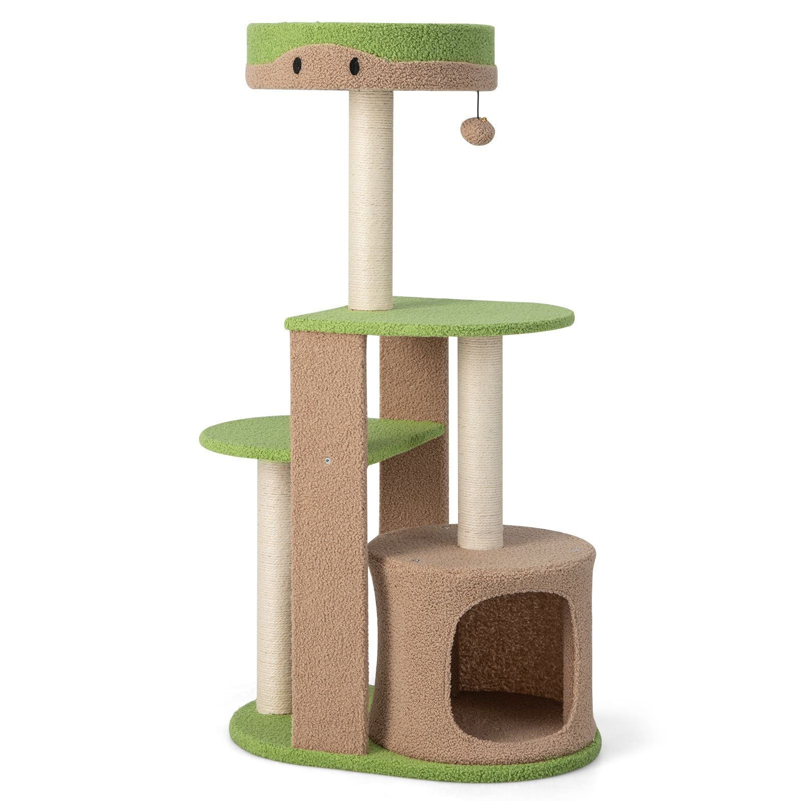 111 Cm Multi-Level Cat Tree with Condo and Plush Perch